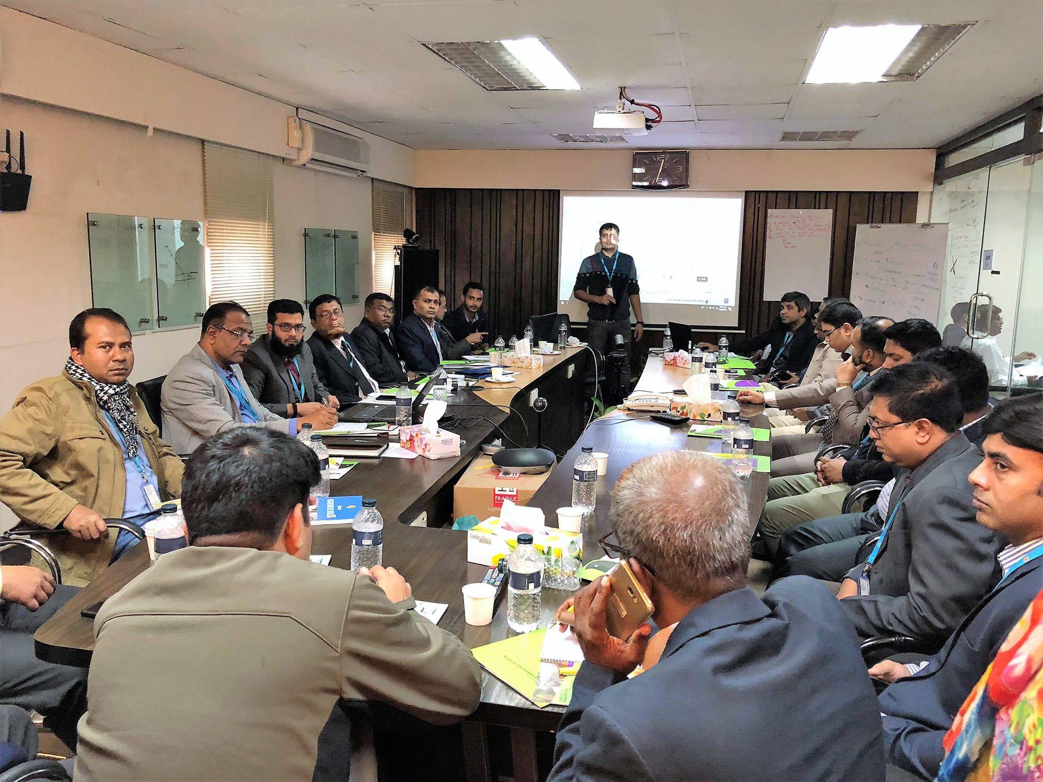 System integration and requirements gathering meeting at a2i, PMO meeting room