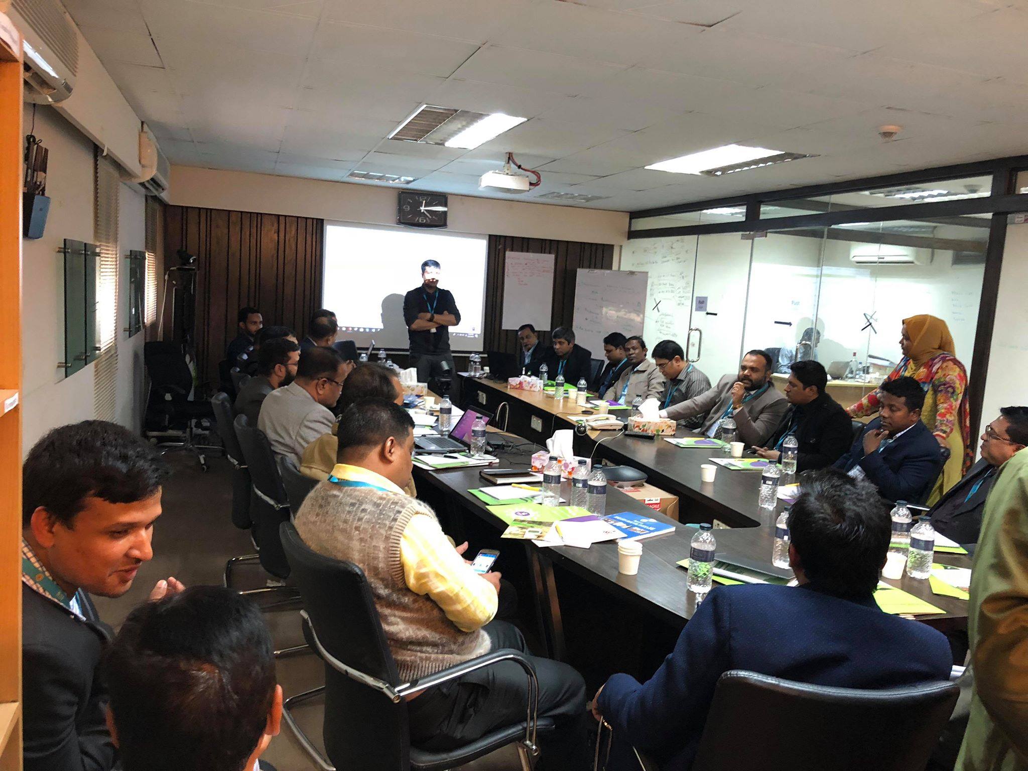 System integration and requirements gathering meeting at a2i, PMO meeting room